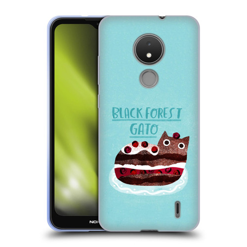 Planet Cat Puns Black Forest Gato Soft Gel Case for Nokia C21