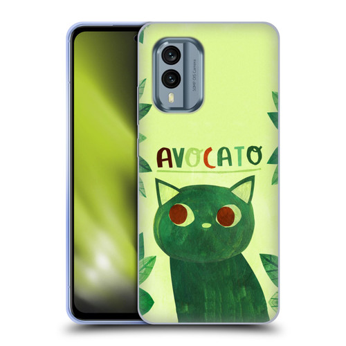 Planet Cat Puns Avocato Soft Gel Case for Nokia X30