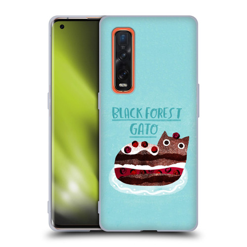 Planet Cat Puns Black Forest Gato Soft Gel Case for OPPO Find X2 Pro 5G