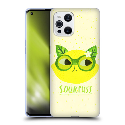 Planet Cat Puns Sour Puss Soft Gel Case for OPPO Find X3 / Pro
