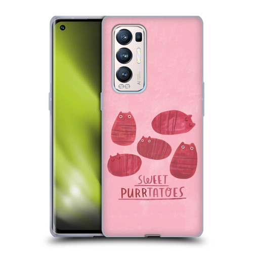Planet Cat Puns Sweet Purrtatoes Soft Gel Case for OPPO Find X3 Neo / Reno5 Pro+ 5G