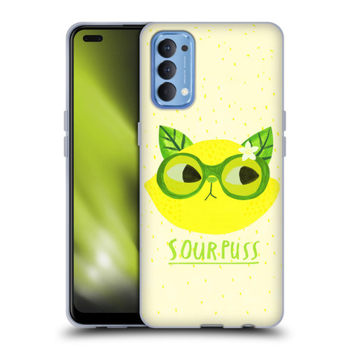 Planet Cat Puns Sour Puss Soft Gel Case for OPPO Reno 4 5G
