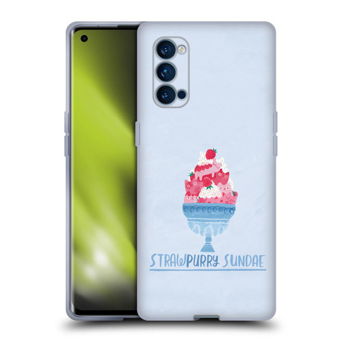 Planet Cat Puns Strawpurry Sundae Soft Gel Case for OPPO Reno 4 Pro 5G