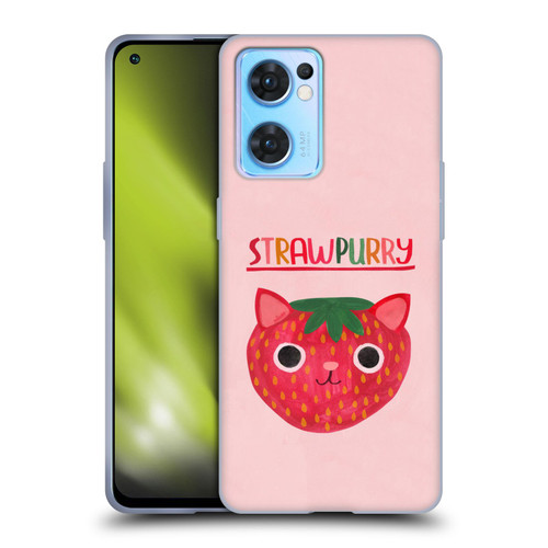 Planet Cat Puns Strawpurry Soft Gel Case for OPPO Reno7 5G / Find X5 Lite
