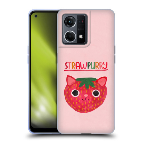 Planet Cat Puns Strawpurry Soft Gel Case for OPPO Reno8 4G