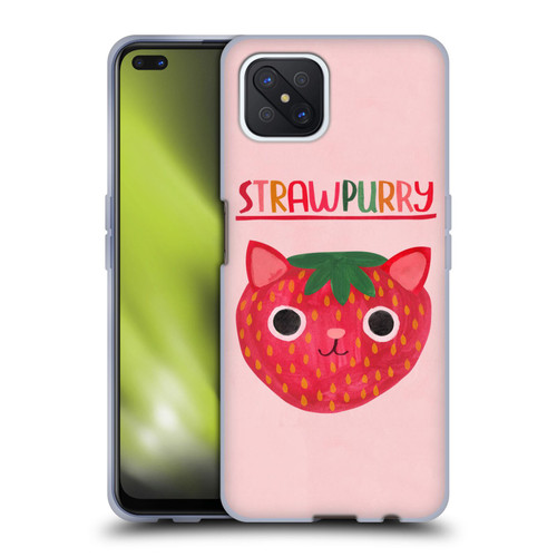 Planet Cat Puns Strawpurry Soft Gel Case for OPPO Reno4 Z 5G