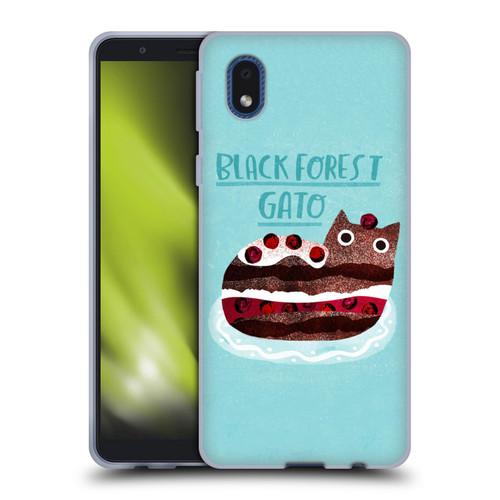 Planet Cat Puns Black Forest Gato Soft Gel Case for Samsung Galaxy A01 Core (2020)