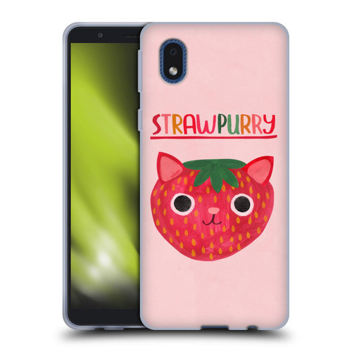 Planet Cat Puns Strawpurry Soft Gel Case for Samsung Galaxy A01 Core (2020)