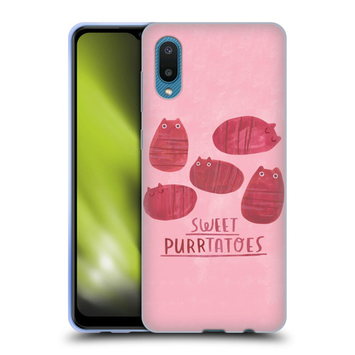 Planet Cat Puns Sweet Purrtatoes Soft Gel Case for Samsung Galaxy A02/M02 (2021)