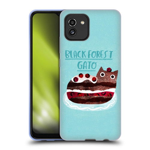Planet Cat Puns Black Forest Gato Soft Gel Case for Samsung Galaxy A03 (2021)