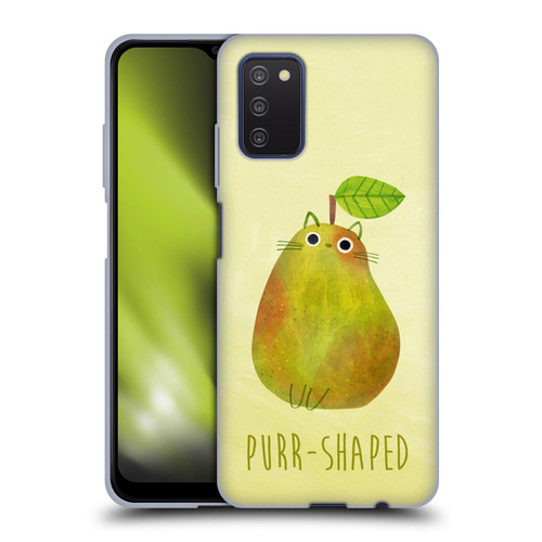 Planet Cat Puns Purr-shaped Soft Gel Case for Samsung Galaxy A03s (2021)