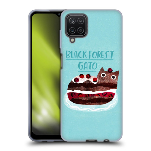 Planet Cat Puns Black Forest Gato Soft Gel Case for Samsung Galaxy A12 (2020)