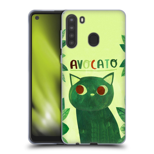 Planet Cat Puns Avocato Soft Gel Case for Samsung Galaxy A21 (2020)