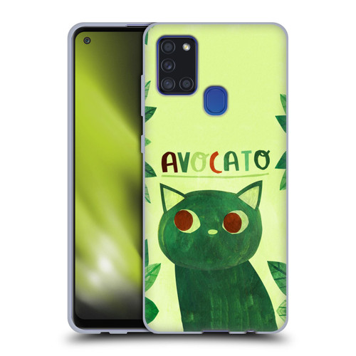 Planet Cat Puns Avocato Soft Gel Case for Samsung Galaxy A21s (2020)