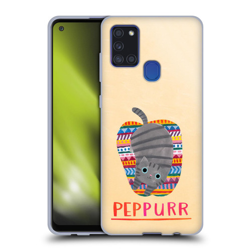Planet Cat Puns Peppur Soft Gel Case for Samsung Galaxy A21s (2020)