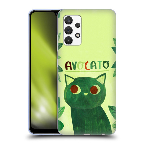 Planet Cat Puns Avocato Soft Gel Case for Samsung Galaxy A32 (2021)