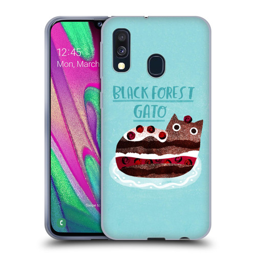 Planet Cat Puns Black Forest Gato Soft Gel Case for Samsung Galaxy A40 (2019)