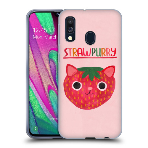 Planet Cat Puns Strawpurry Soft Gel Case for Samsung Galaxy A40 (2019)