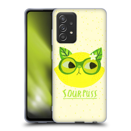 Planet Cat Puns Sour Puss Soft Gel Case for Samsung Galaxy A52 / A52s / 5G (2021)