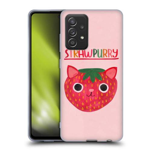 Planet Cat Puns Strawpurry Soft Gel Case for Samsung Galaxy A52 / A52s / 5G (2021)