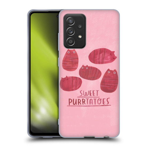 Planet Cat Puns Sweet Purrtatoes Soft Gel Case for Samsung Galaxy A52 / A52s / 5G (2021)