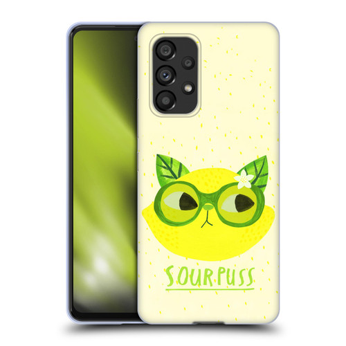 Planet Cat Puns Sour Puss Soft Gel Case for Samsung Galaxy A53 5G (2022)