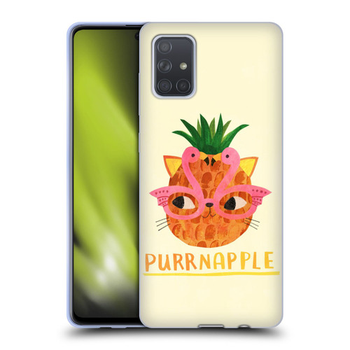 Planet Cat Puns Purrnapple Soft Gel Case for Samsung Galaxy A71 (2019)