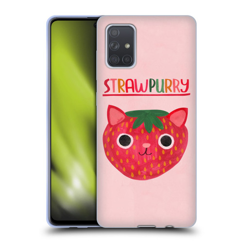 Planet Cat Puns Strawpurry Soft Gel Case for Samsung Galaxy A71 (2019)