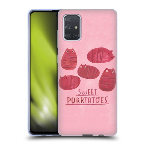 Planet Cat Puns Sweet Purrtatoes Soft Gel Case for Samsung Galaxy A71 (2019)
