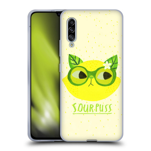 Planet Cat Puns Sour Puss Soft Gel Case for Samsung Galaxy A90 5G (2019)
