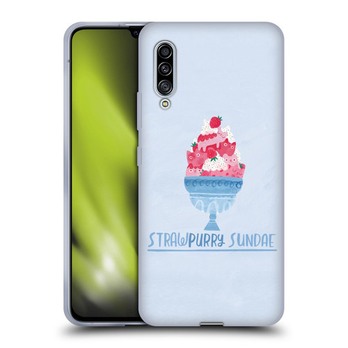 Planet Cat Puns Strawpurry Sundae Soft Gel Case for Samsung Galaxy A90 5G (2019)