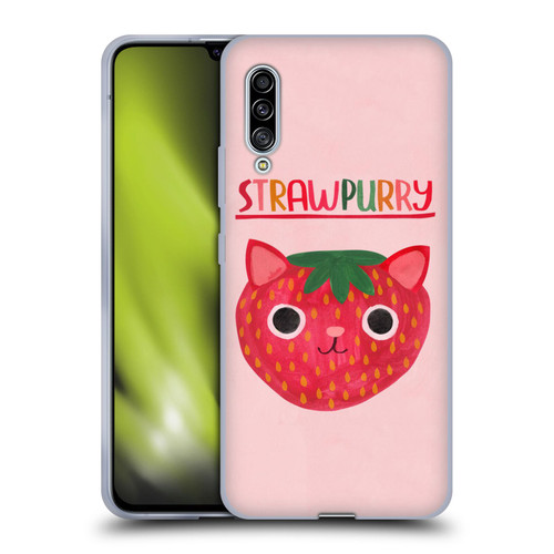 Planet Cat Puns Strawpurry Soft Gel Case for Samsung Galaxy A90 5G (2019)