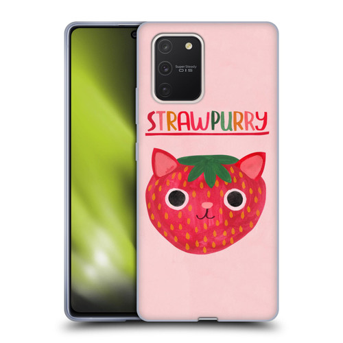 Planet Cat Puns Strawpurry Soft Gel Case for Samsung Galaxy S10 Lite
