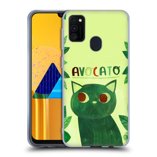 Planet Cat Puns Avocato Soft Gel Case for Samsung Galaxy M30s (2019)/M21 (2020)