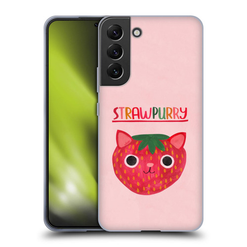Planet Cat Puns Strawpurry Soft Gel Case for Samsung Galaxy S22+ 5G