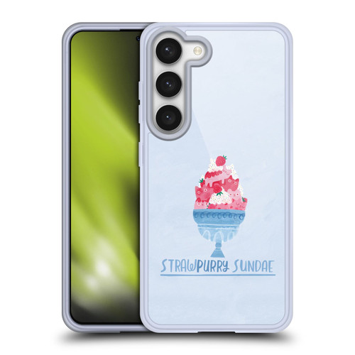 Planet Cat Puns Strawpurry Sundae Soft Gel Case for Samsung Galaxy S23 5G