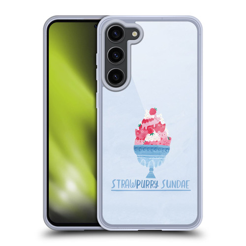 Planet Cat Puns Strawpurry Sundae Soft Gel Case for Samsung Galaxy S23+ 5G