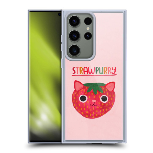 Planet Cat Puns Strawpurry Soft Gel Case for Samsung Galaxy S23 Ultra 5G