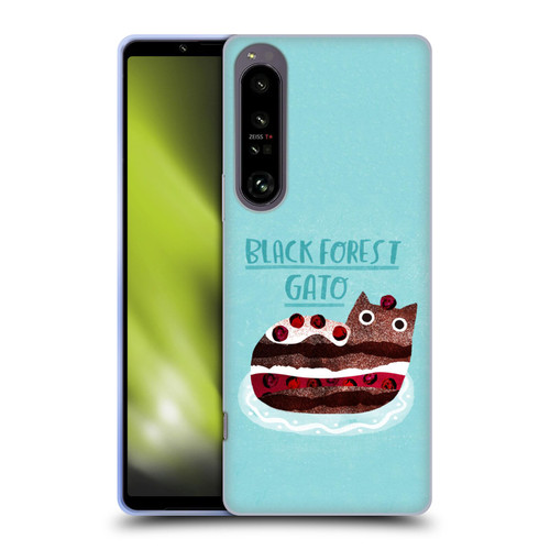 Planet Cat Puns Black Forest Gato Soft Gel Case for Sony Xperia 1 IV