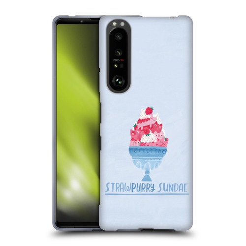 Planet Cat Puns Strawpurry Sundae Soft Gel Case for Sony Xperia 1 III