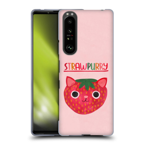Planet Cat Puns Strawpurry Soft Gel Case for Sony Xperia 1 III