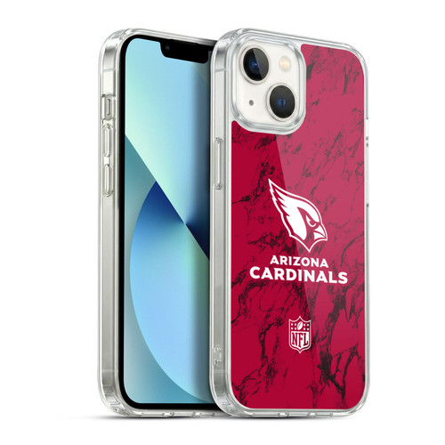 NFL Arizona Cardinals Graphics Coloured Marble Soft Gel Case for Apple iPhone 13