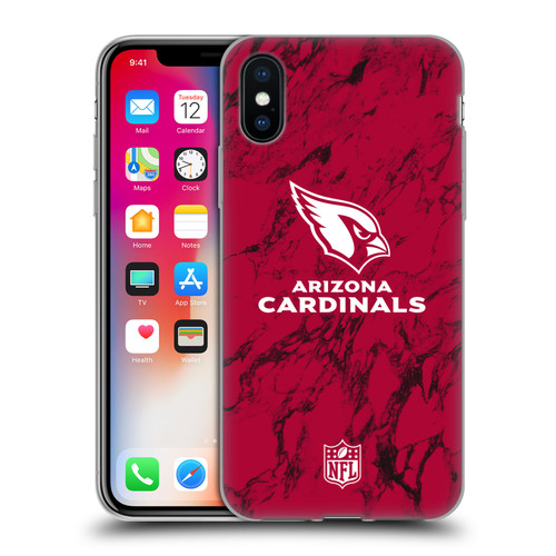 NFL Arizona Cardinals Graphics Coloured Marble Soft Gel Case for Apple iPhone X / iPhone XS