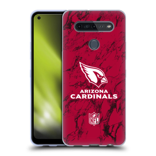 NFL Arizona Cardinals Graphics Coloured Marble Soft Gel Case for LG K51S