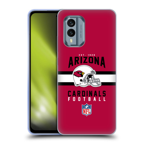 NFL Arizona Cardinals Graphics Helmet Typography Soft Gel Case for Nokia X30