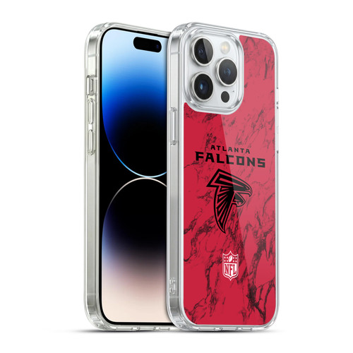 NFL Atlanta Falcons Graphics Coloured Marble Soft Gel Case for Apple iPhone 14 Pro Max & MagSafe
