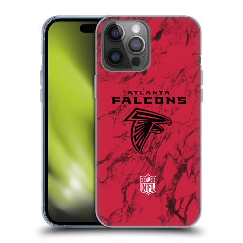 NFL Atlanta Falcons Graphics Coloured Marble Soft Gel Case for Apple iPhone 14 Pro Max
