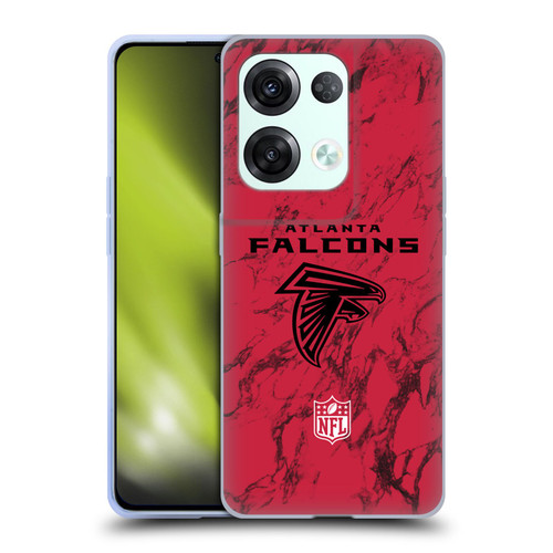NFL Atlanta Falcons Graphics Coloured Marble Soft Gel Case for OPPO Reno8 Pro