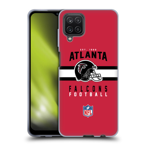 NFL Atlanta Falcons Graphics Helmet Typography Soft Gel Case for Samsung Galaxy A12 (2020)