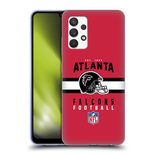 NFL Atlanta Falcons Graphics Helmet Typography Soft Gel Case for Samsung Galaxy A32 (2021)